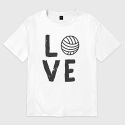 Футболка оверсайз женская Lover volleyball, цвет: белый