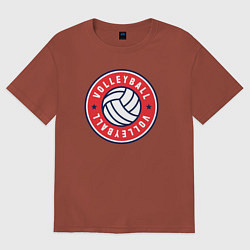 Футболка оверсайз женская Volleyball and volleyball, цвет: кирпичный