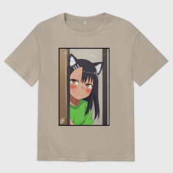 Футболка оверсайз женская Miss Nagatoro smile, цвет: миндальный