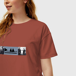 Футболка оверсайз женская Depeche Mode - Delta Machine merch, цвет: кирпичный — фото 2