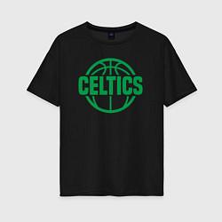 Футболка оверсайз женская Celtics ball, цвет: черный