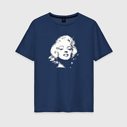 Футболка оверсайз женская Tribute to Marilyn Monroe, цвет: тёмно-синий