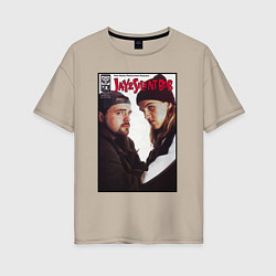 Футболка оверсайз женская Jay and Silent Bob, цвет: миндальный