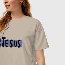 Футболка оверсайз женская Depeche Mode - personal jesus logo, цвет: миндальный — фото 2