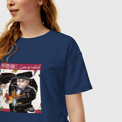 Футболка оверсайз женская Camouflage - Love Is A Shield, цвет: тёмно-синий — фото 2