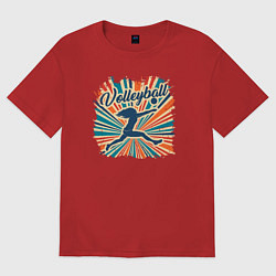 Футболка оверсайз женская Volleyball boom, цвет: красный