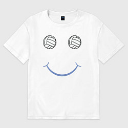 Футболка оверсайз женская Волейбольный позитив, цвет: белый