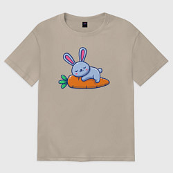 Футболка оверсайз женская Морковный сон, цвет: миндальный