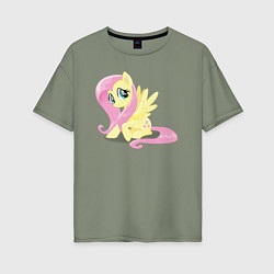 Футболка оверсайз женская Флаттершай из My Little Pony в кино, цвет: авокадо