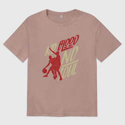 Футболка оверсайз женская Нет крови - нет нарушения, цвет: пыльно-розовый