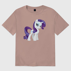 Футболка оверсайз женская Рарити из My Little Pony в кино, цвет: пыльно-розовый