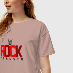 Футболка оверсайз женская Rock forever four, цвет: пыльно-розовый — фото 2
