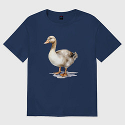 Футболка оверсайз женская Серый гусь, цвет: тёмно-синий