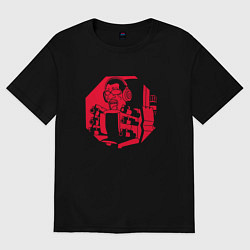 Футболка оверсайз женская Duplex airstrike skibidi toilet, цвет: черный