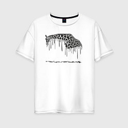 Футболка оверсайз женская Чернильный жираф, цвет: белый
