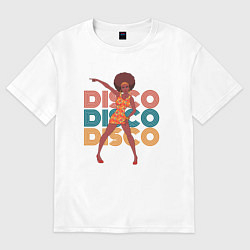 Футболка оверсайз женская Disco girl, цвет: белый