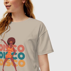 Футболка оверсайз женская Disco girl, цвет: миндальный — фото 2