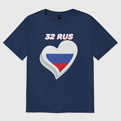 Футболка оверсайз женская 32 регион Брянская область, цвет: тёмно-синий