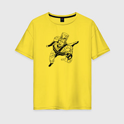 Футболка оверсайз женская Польнареф из ДжоДжо, цвет: желтый
