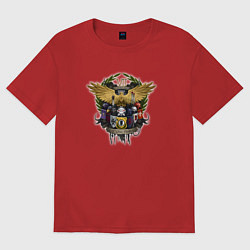 Футболка оверсайз женская Протокол - последняя стена, цвет: красный