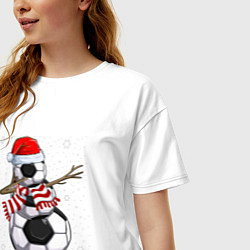 Футболка оверсайз женская Soccer snowman, цвет: белый — фото 2