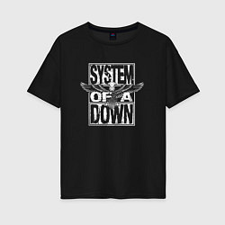 Футболка оверсайз женская System of a Down metal band, цвет: черный