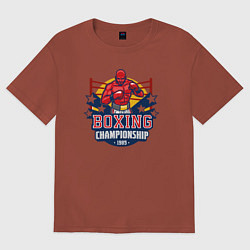 Футболка оверсайз женская Boxing championship, цвет: кирпичный