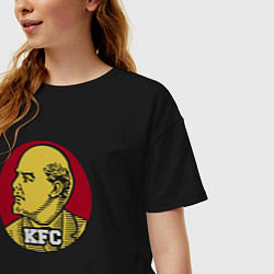 Футболка оверсайз женская Lenin KFC, цвет: черный — фото 2