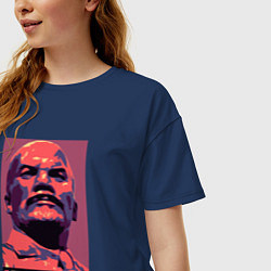 Футболка оверсайз женская Lenin revolution, цвет: тёмно-синий — фото 2
