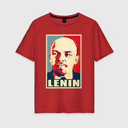 Футболка оверсайз женская Владимир Ильич Ленин, цвет: красный