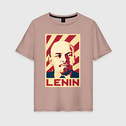 Футболка оверсайз женская Vladimir Lenin, цвет: пыльно-розовый