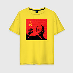 Футболка оверсайз женская Lenin in red, цвет: желтый