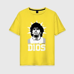 Футболка оверсайз женская Dios Diego Maradona, цвет: желтый