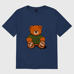 Футболка оверсайз женская Мишка родом из СССР, цвет: тёмно-синий