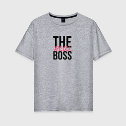 Футболка оверсайз женская The real boss, цвет: меланж