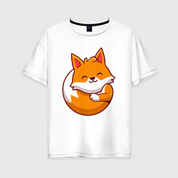 Футболка оверсайз женская Orange fox, цвет: белый