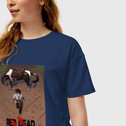 Футболка оверсайз женская Red Dead Redemption II, цвет: тёмно-синий — фото 2