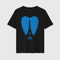 Футболка оверсайз женская Blue Paris, цвет: черный