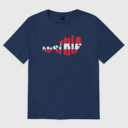 Футболка оверсайз женская Карта Австрии, цвет: тёмно-синий