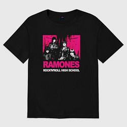 Футболка оверсайз женская Ramones rocknroll high school, цвет: черный