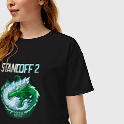 Футболка оверсайз женская Dragon - Standoff 2, цвет: черный — фото 2