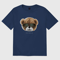 Футболка оверсайз женская Плюшевый медведь stay relax, цвет: тёмно-синий