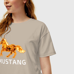 Футболка оверсайз женская Mustang firely art, цвет: миндальный — фото 2