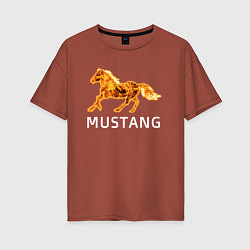 Футболка оверсайз женская Mustang firely art, цвет: кирпичный