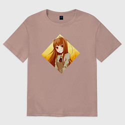 Футболка оверсайз женская Улыбка волчицы, цвет: пыльно-розовый