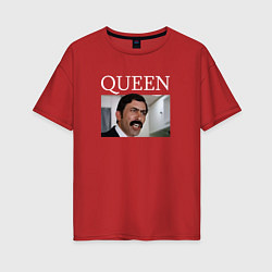 Футболка оверсайз женская Queen - Mimino мем, цвет: красный