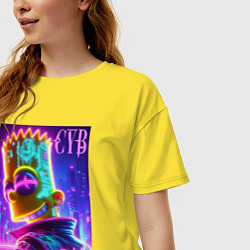 Футболка оверсайз женская Cyber Bart - neon glow, цвет: желтый — фото 2