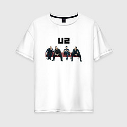 Футболка оверсайз женская U2 - A band, цвет: белый