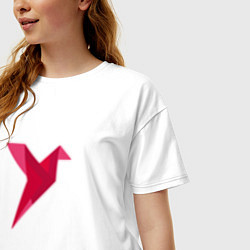 Футболка оверсайз женская Геометрическая колибри, цвет: белый — фото 2