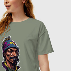Футболка оверсайз женская Snoop dogg head, цвет: авокадо — фото 2